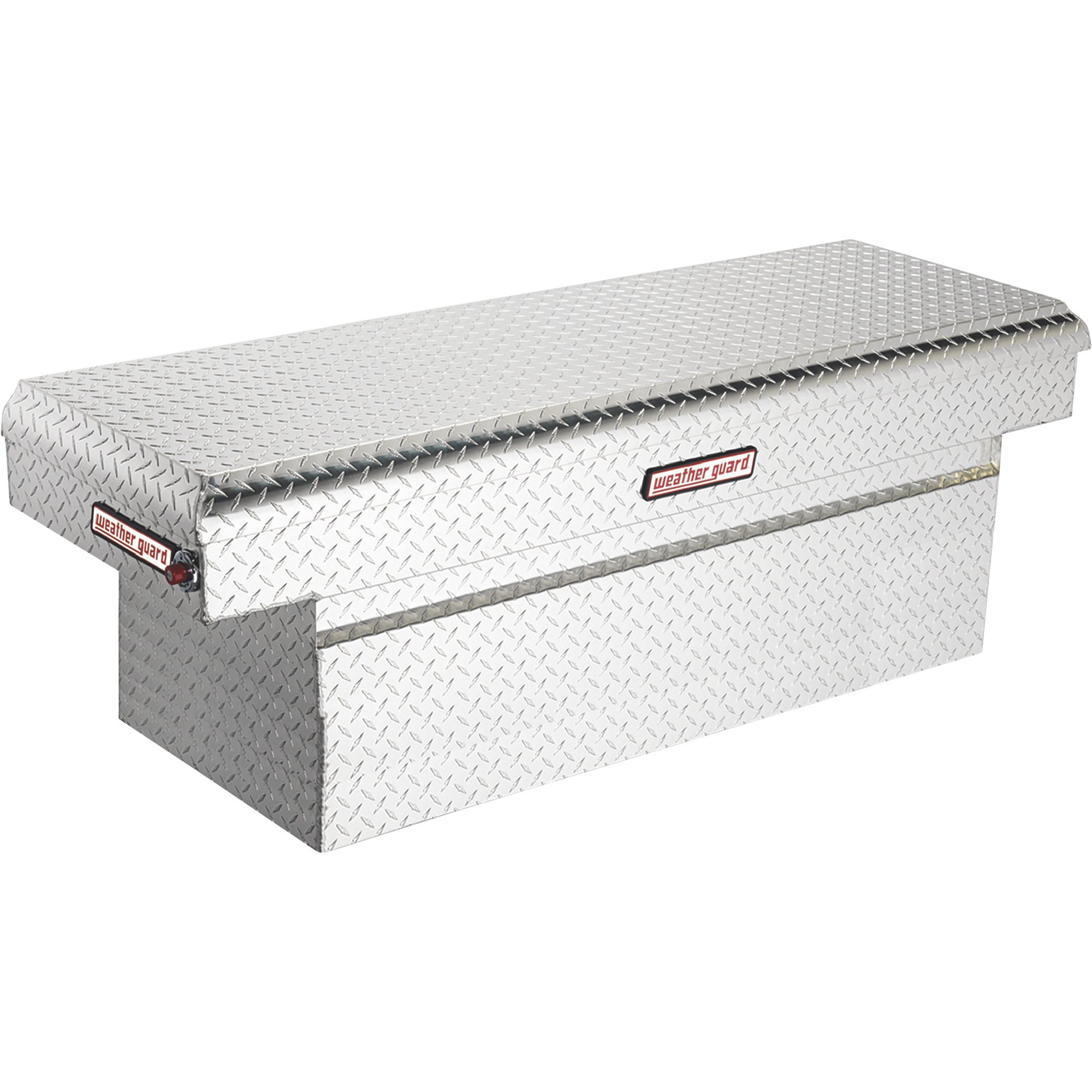 Weather Guard Full-Size Extra-Deep Saddle Truck Tool Box — Aluminum, Diamond Plate, Rotary Latches, 71.5in. x 20.25in. x 24in., Model# 123-0-01
